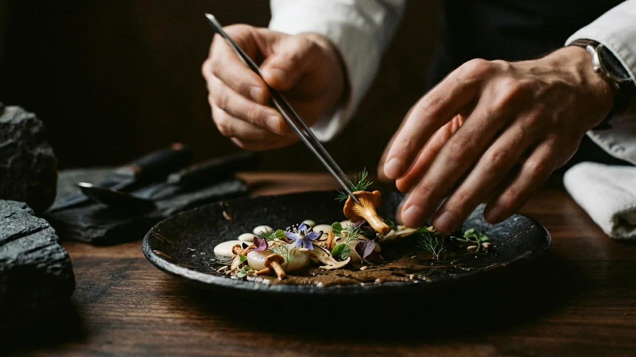 Chef's hands in motion — motion blur